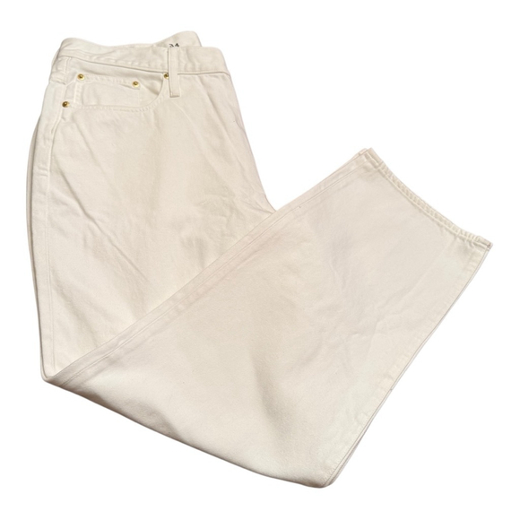 NWT Women's J.Crew White '84 Slouchy Straight Leg Jeans Size 34 - Picture 3 of 11